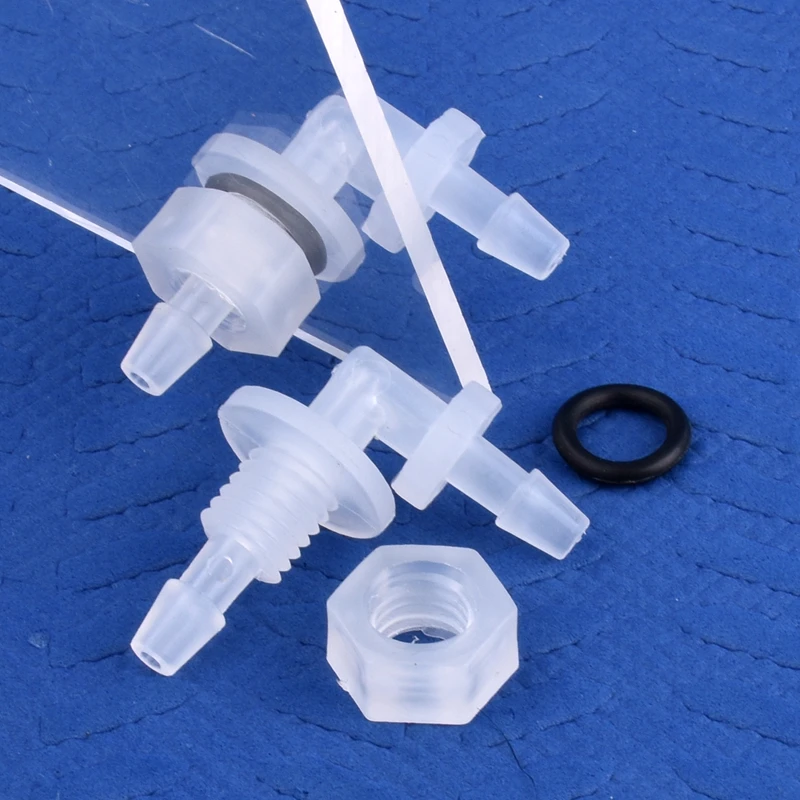 5~200pcs M6~G1/2 To 2.4-11.1mm PP Pagoda Elbow Connector+Nut O-Ring Irrigation Aquarium Tank Adapter Irrigation Water Hose Joint
