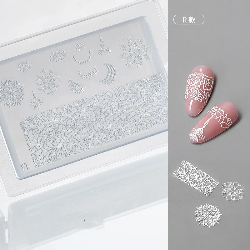 1pc Sweater Knitting Lace 3D Acrylic Mold Nail Art Decoration Nails DIY Design Silicone Nail Art Template Nail Mold