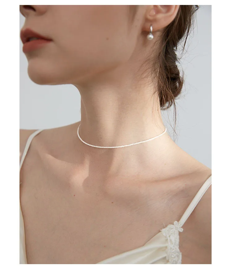 Popular 925 Sterling Silver Sparkling Clavicle Chain Choker Necklace For Women Fine Jewelry Wedding Party Birthday Gift