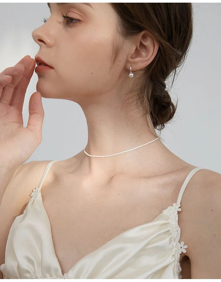 Popular 925 Sterling Silver Sparkling Clavicle Chain Choker Necklace For Women Fine Jewelry Wedding Party Birthday Gift