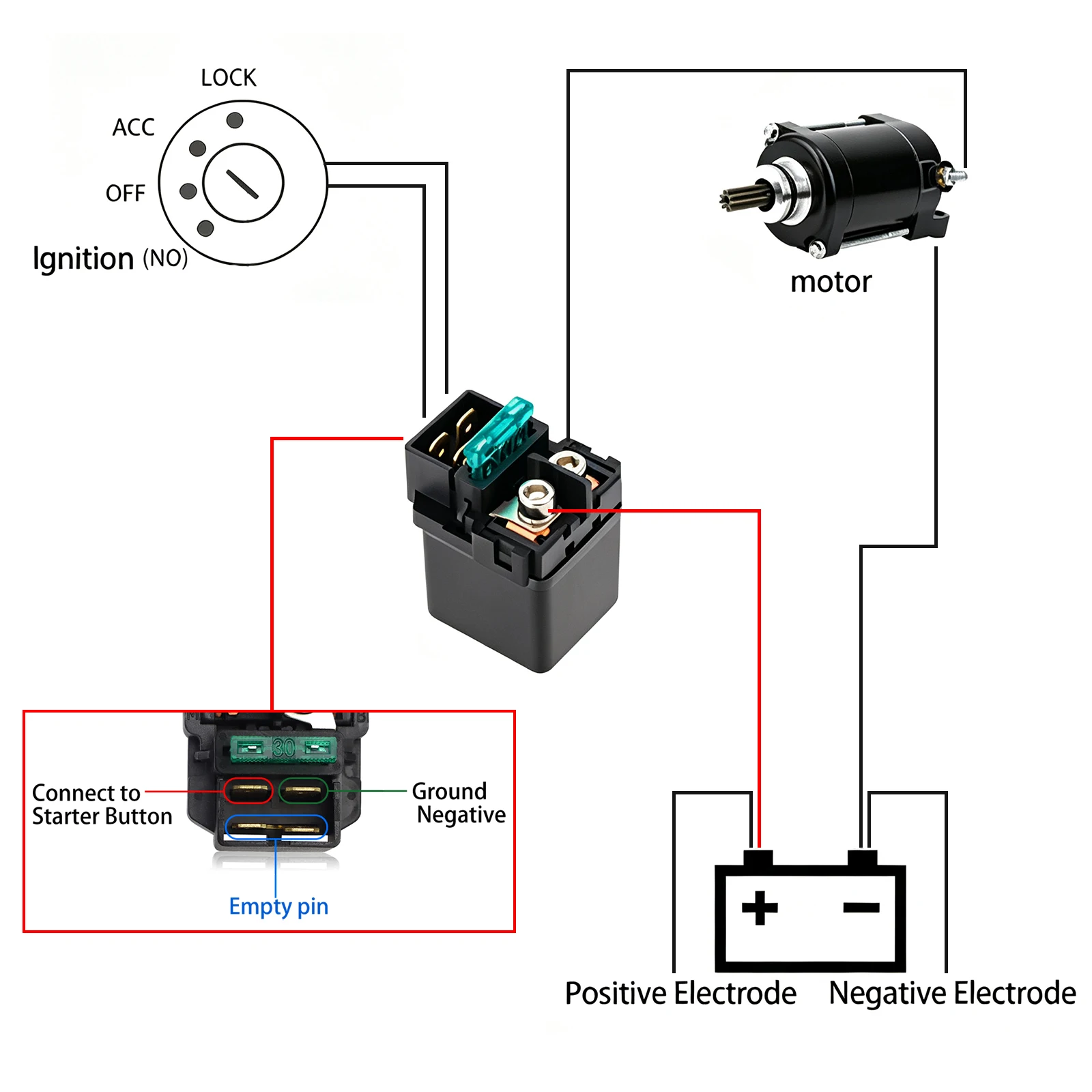 Starter Relay Solenoid for Honda Shadow 750 600 CBR600 F2 F3 CBR 900 929 CB750 CB900 CBR900 CBR1000 GL1500 VFR 800 750 VT600