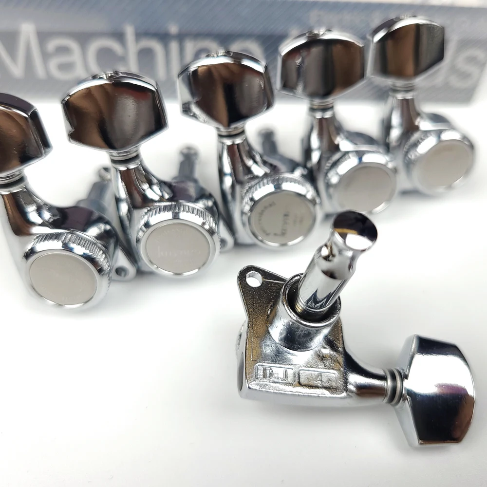 1 Set Guitar Locking Tuners Electric Guitar Machine Heads Tuners Lock String Tuning Pegs Chrome Silver Made in Korea