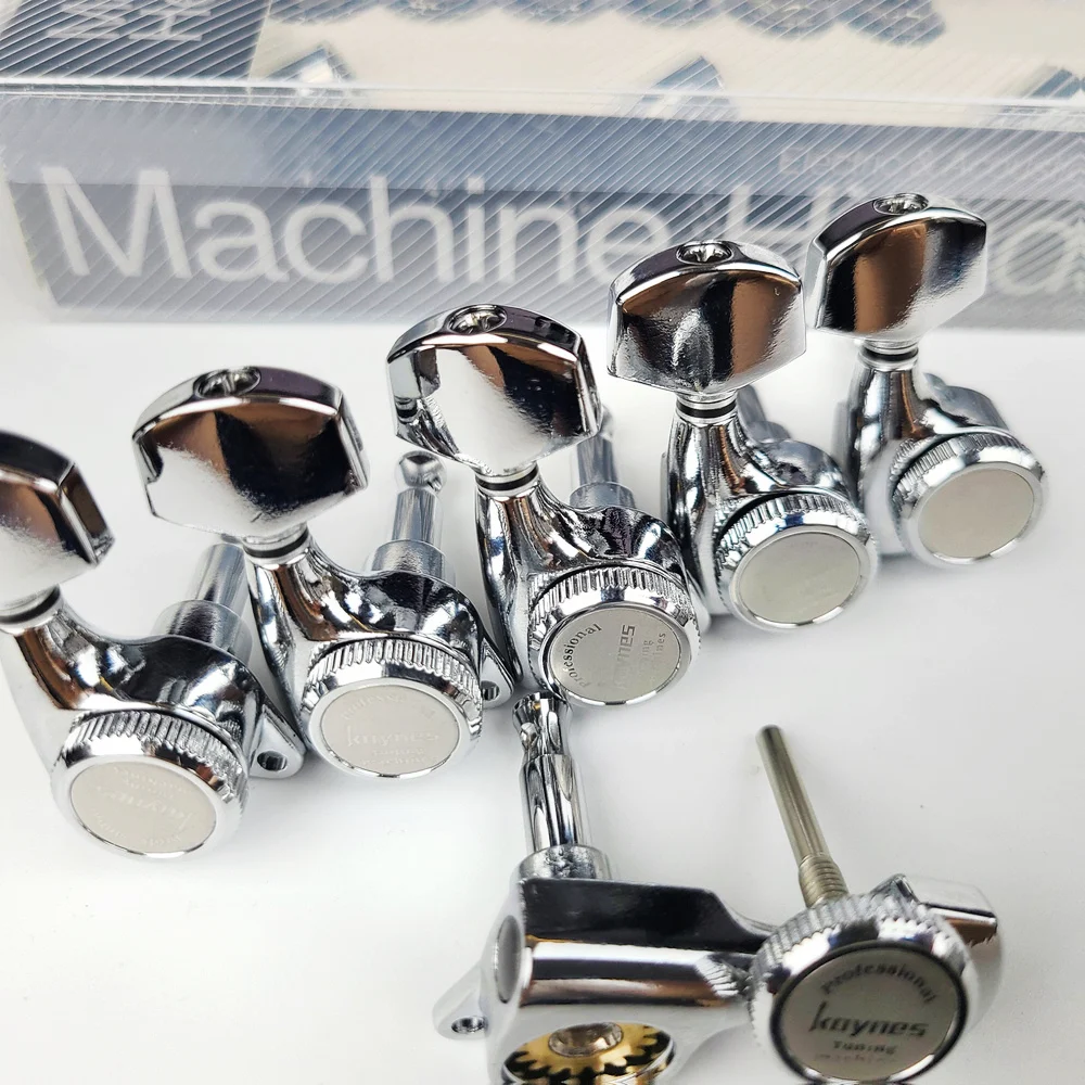 1 Set Guitar Locking Tuners Electric Guitar Machine Heads Tuners Lock String Tuning Pegs Chrome Silver Made in Korea