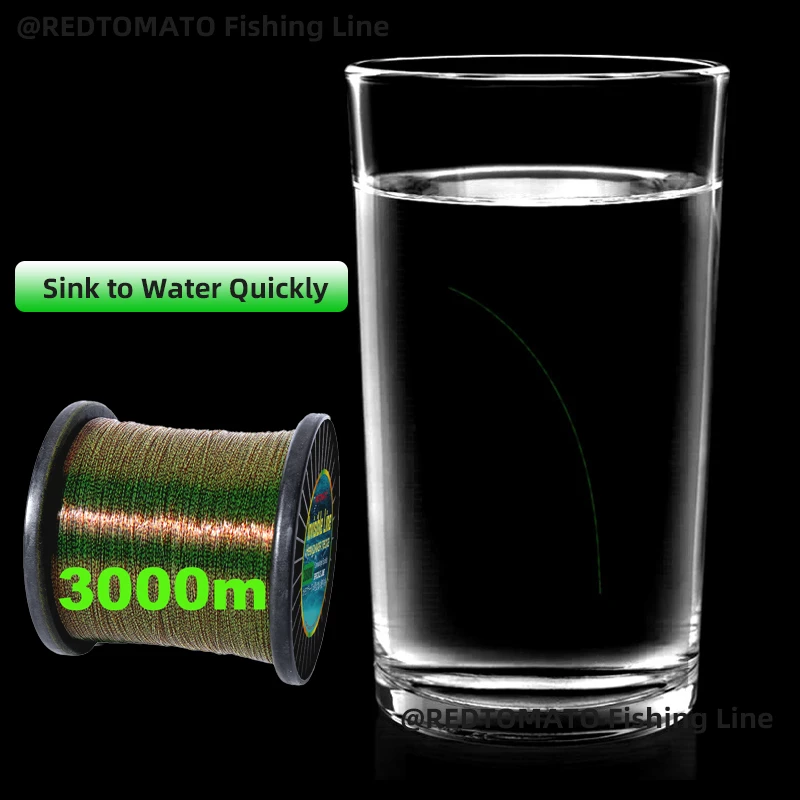 3000m 1000m Invisible Fishing Line 3D Spoted Bionic Fluorocarbon Coated Monofilament Nylon Line Speckle Carp Algae Fishing Pesca