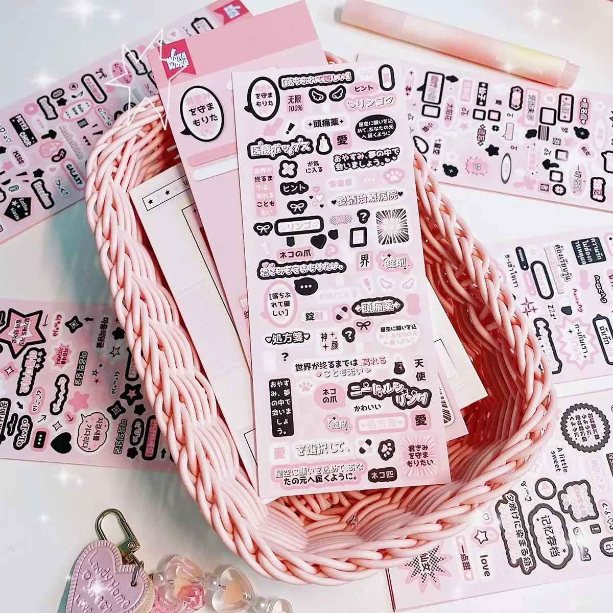 MINKYS New Arrival 3pcs 6pcs Kawaii Bear Ribbon Laser Bling Stickers DIY Scrapbook Stickers Confetti Decoration DIY Photo Frame