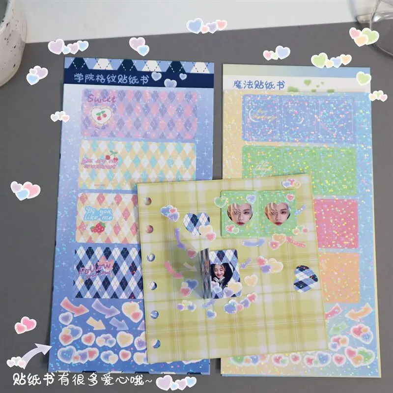 MINKYS New Arrival 3pcs 6pcs Kawaii Bear Ribbon Laser Bling Stickers DIY Scrapbook Stickers Confetti Decoration DIY Photo Frame