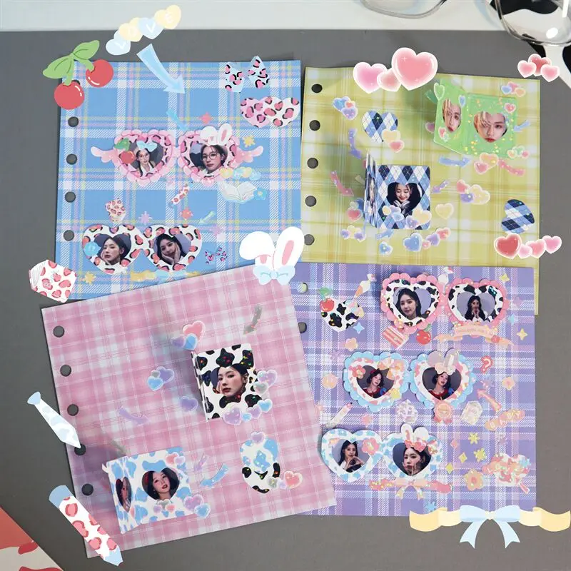 MINKYS New Arrival 3pcs 6pcs Kawaii Bear Ribbon Laser Bling Stickers DIY Scrapbook Stickers Confetti Decoration DIY Photo Frame