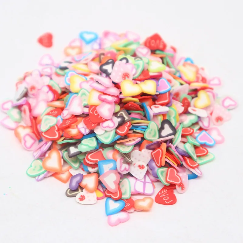 Boxi Slime Star Flower Heart Candy Fruit Slices Multi-series Polymer Clay Sprinkles DIY Nail Art Handmade Accessories 10g