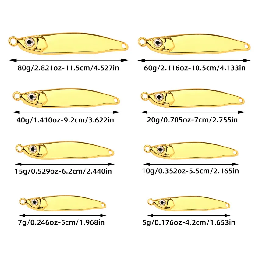 Fishing Lure 10G 15G 20G 40G 60G Spoon Metal Lures Spinnerbait Minnow Sinking Sea Spinner Bait Jig Winter Bass Baits Pesca Hot