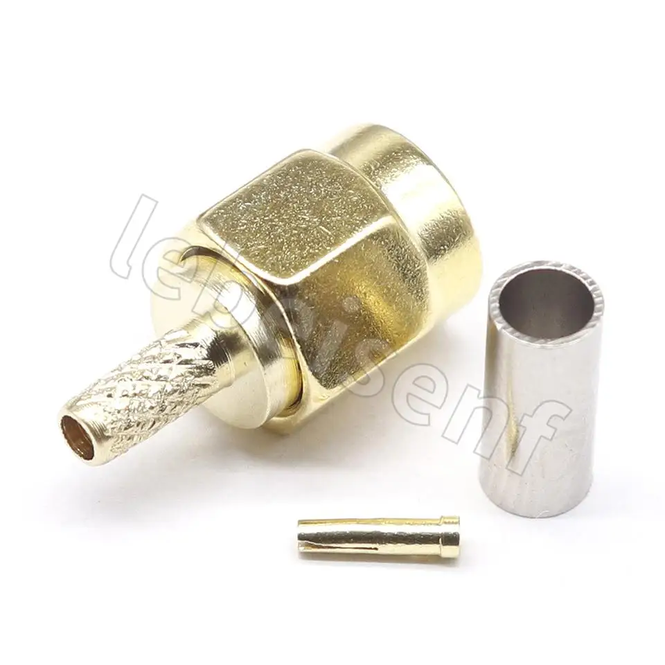 10pcs Coaxial RF Connector RP-SMA-J/K-1.5 Reverse Polarity Male Head Female Pin WIFI Antenna Extension Cable Connector