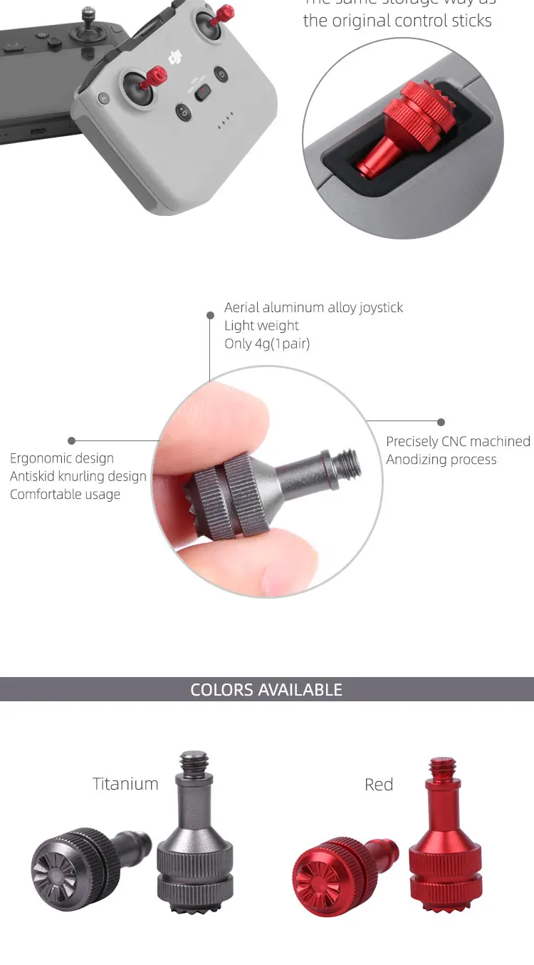 Control Stick Thumb Rocker Joysticks For Air 2/Air 3//Air 2S/Mavic 3/Mini 2/Mini 3 4 Pro/Mini 4k Joysticks For DJI RC N1/RC N2