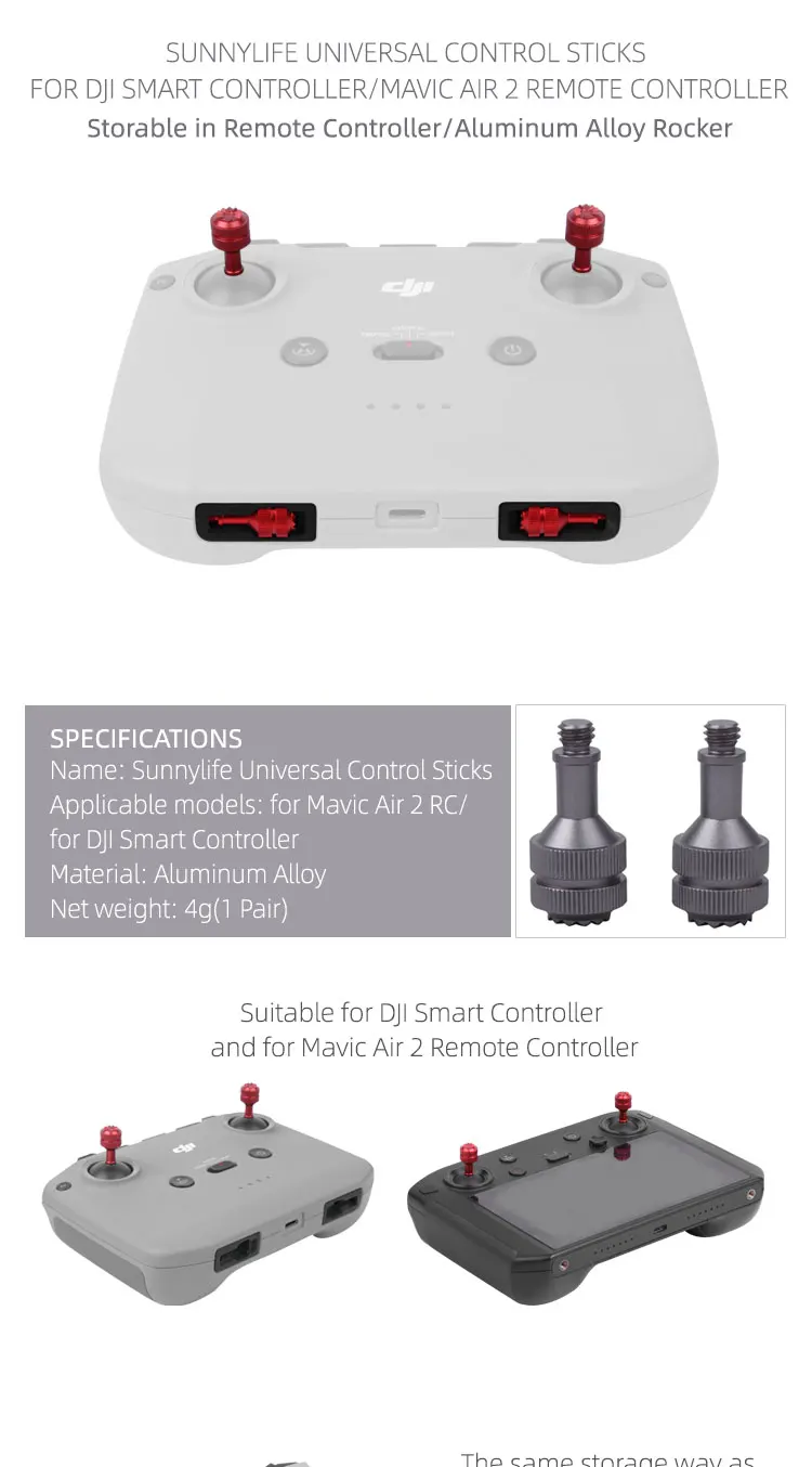 Control Stick Thumb Rocker Joysticks For Air 2/Air 3//Air 2S/Mavic 3/Mini 2/Mini 3 4 Pro/Mini 4k Joysticks For DJI RC N1/RC N2
