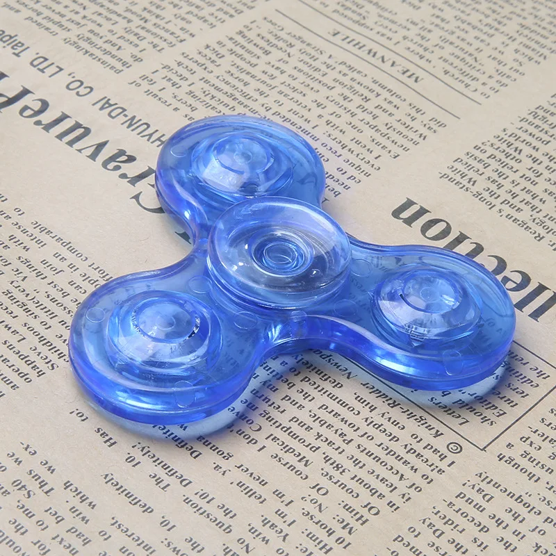 Crystal Luminous LED Light Fidget Spinner Hand Top Spinners Glow in Dark EDC Stress Relief Toys Kinetic Gyroscope for Children