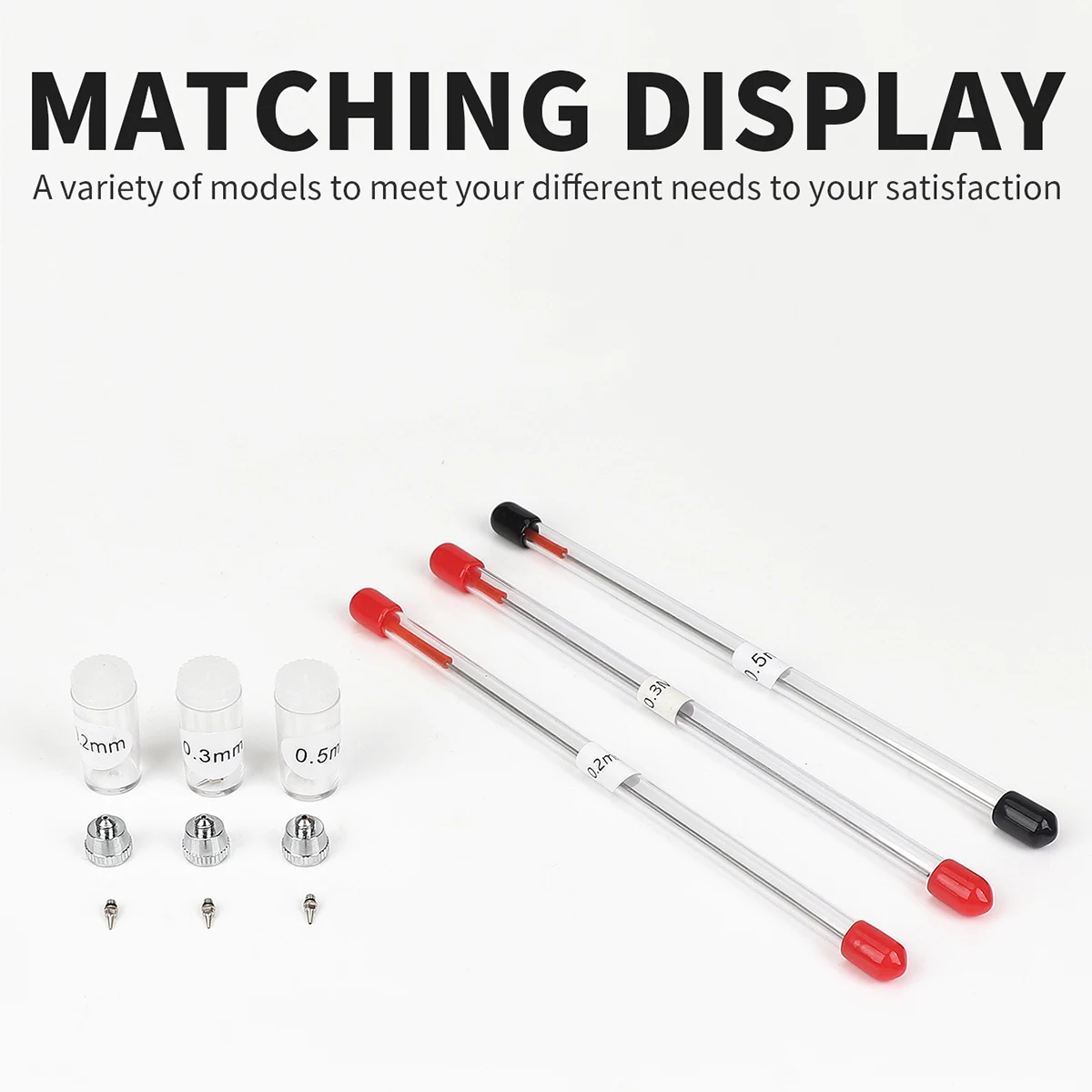 3pcs set 0.2/0.3/0.5mm Airbrush Nozzle Needle Airbrushes Spray Gun Spraying Paint Sprayer Replacement parts Tool Accessories