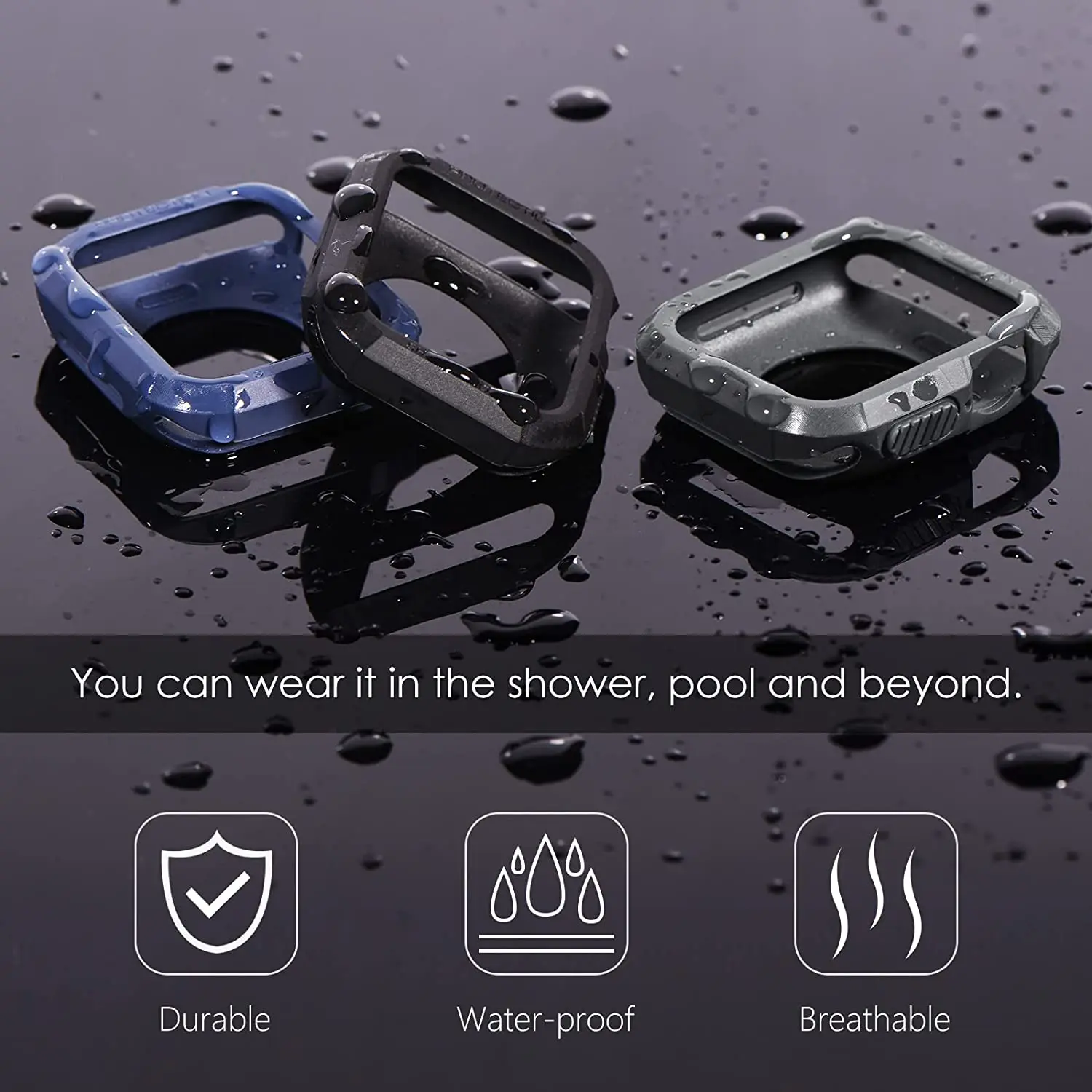 Rugged Cover for Apple Watch Case 44mm 40mm 45mm 41mm SE 6 3 iWatch Accessories TPU Screen Protector Apple Watch Series 5 8 7 9