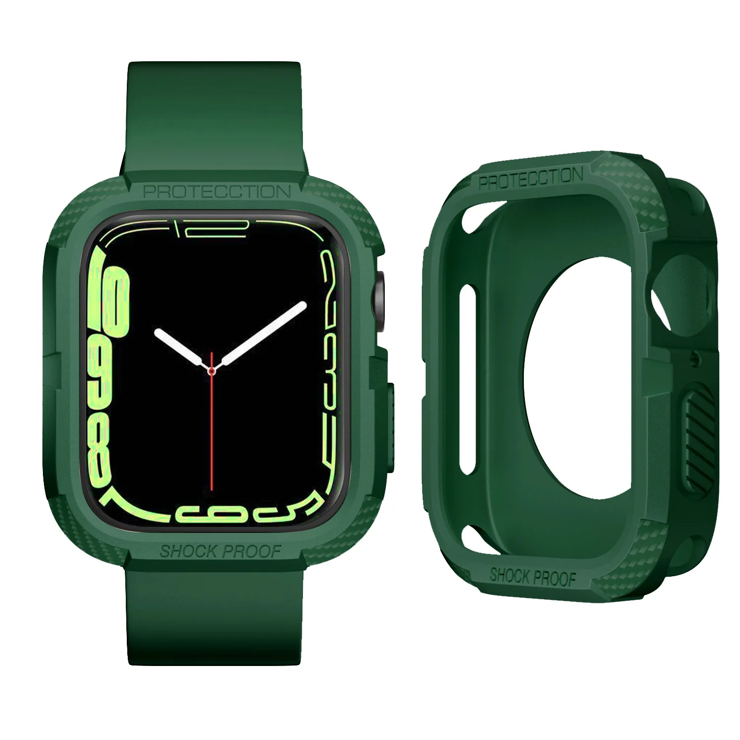 Rugged Cover for Apple Watch Case 44mm 40mm 45mm 41mm SE 6 3 iWatch Accessories TPU Screen Protector Apple Watch Series 5 8 7 9