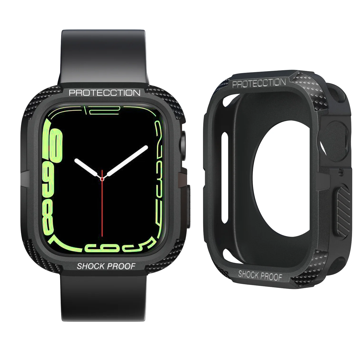 Rugged Cover for Apple Watch Case 44mm 40mm 45mm 41mm SE 6 3 iWatch Accessories TPU Screen Protector Apple Watch Series 5 8 7 9