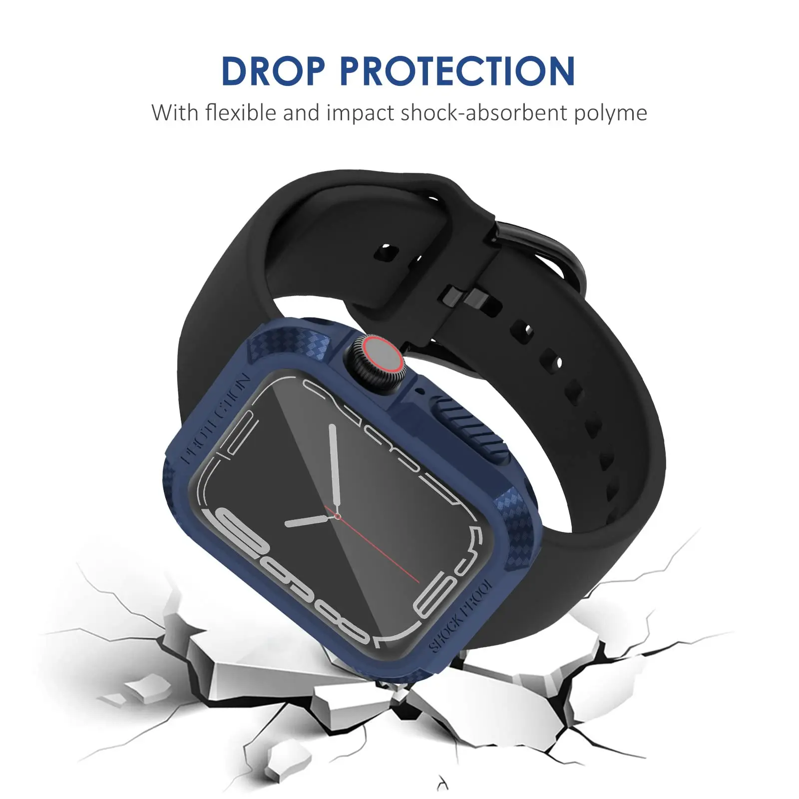 Rugged Cover for Apple Watch Case 44mm 40mm 45mm 41mm SE 6 3 iWatch Accessories TPU Screen Protector Apple Watch Series 5 8 7 9
