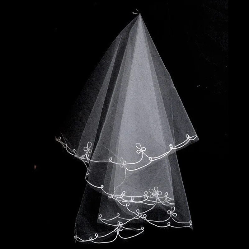 Short Simple Wedding Veil Tulle Two Layer With Comb White Ivory Bridal Veil for Bride for Marriage Wedding Accessories