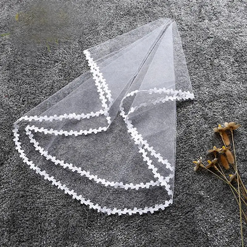 Short Simple Wedding Veil Tulle Two Layer With Comb White Ivory Bridal Veil for Bride for Marriage Wedding Accessories