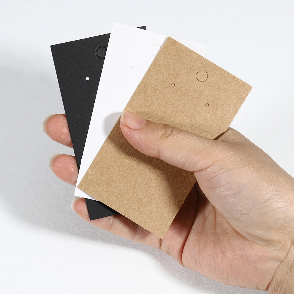 50Sets Earring Cards and 50pcs Bags Necklace Earring Display Cards Self-Seal Bags Kraft Paper Card for DIY Jewelry Packaging