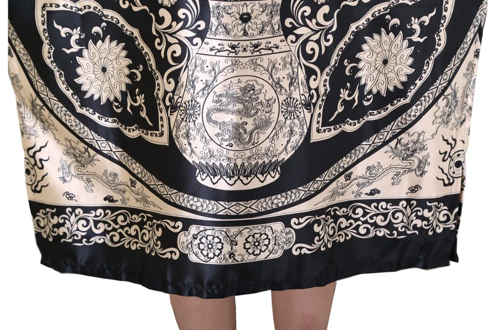 Sexy Female Silk Rayon Robe Bath Gown Nightgown Summer Casual Home Dress Printed Loose Sleepwear Plus Size Nightwear Bathrobe