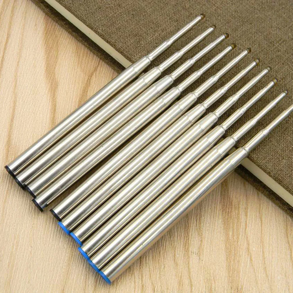 High quality brand 5pc Blue metal 5pc Black 0.5MM office Ballpoint pen Refills signature Stationery Supplies ink refills