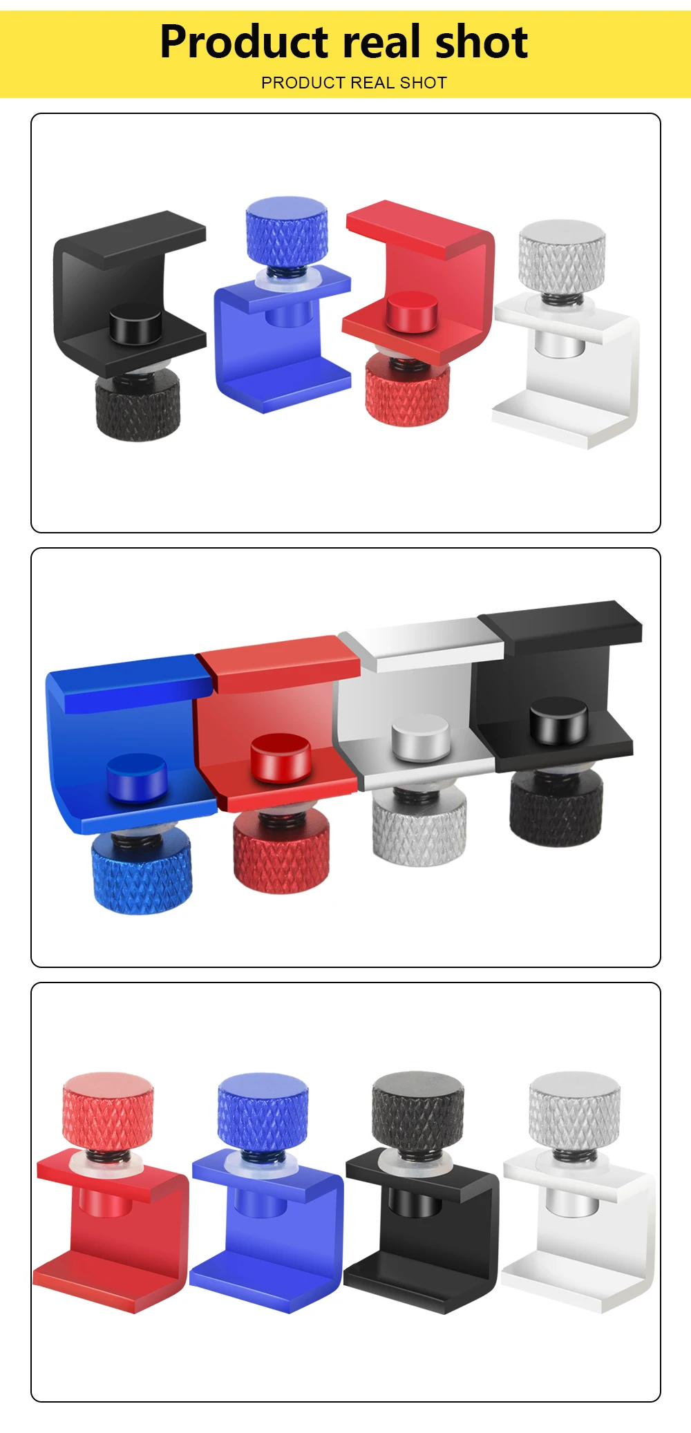 XCR3D 2pcs 3D Printer Parts Glass Plate Clamp Clip Build Platform Heated Bed Retainer Hotbed Adjustable Fixed Clip for Ender 3