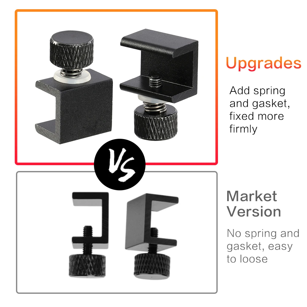 XCR3D 2pcs 3D Printer Parts Glass Plate Clamp Clip Build Platform Heated Bed Retainer Hotbed Adjustable Fixed Clip for Ender 3
