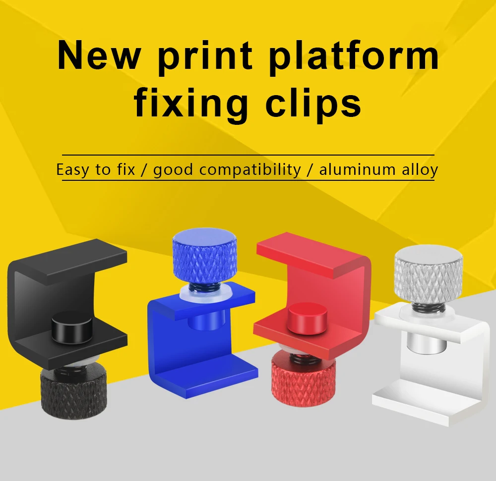 XCR3D 2pcs 3D Printer Parts Glass Plate Clamp Clip Build Platform Heated Bed Retainer Hotbed Adjustable Fixed Clip for Ender 3