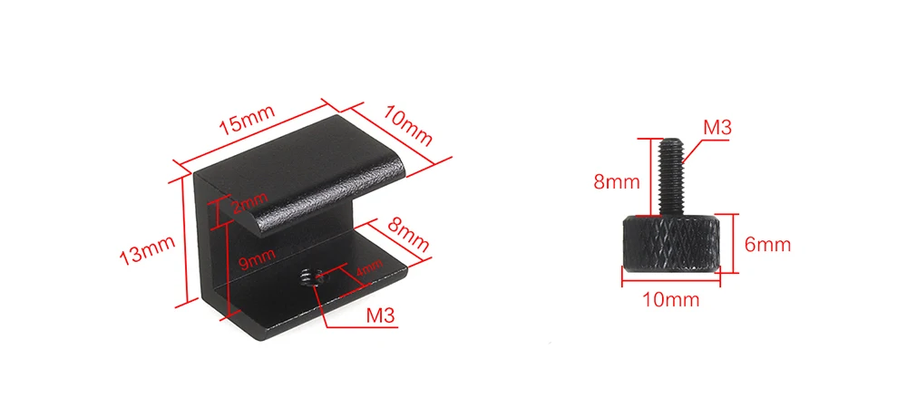 XCR3D 2pcs 3D Printer Parts Glass Plate Clamp Clip Build Platform Heated Bed Retainer Hotbed Adjustable Fixed Clip for Ender 3