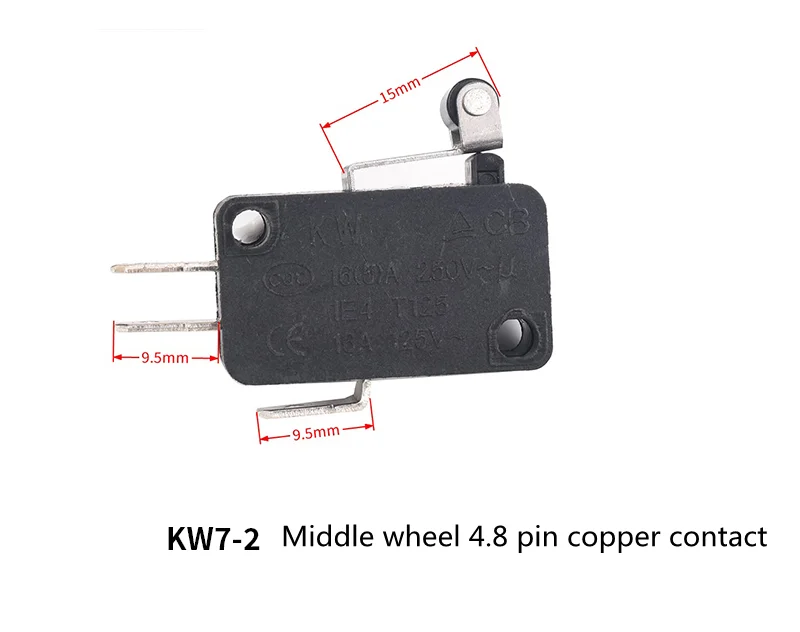 Limit Microswitch 5pcs 5A 250V 125V NO + NC + COM 6.3mm 3 Pins SPDT Micro Switch 28mm 52mm Arc Roller Lever Touch Switch