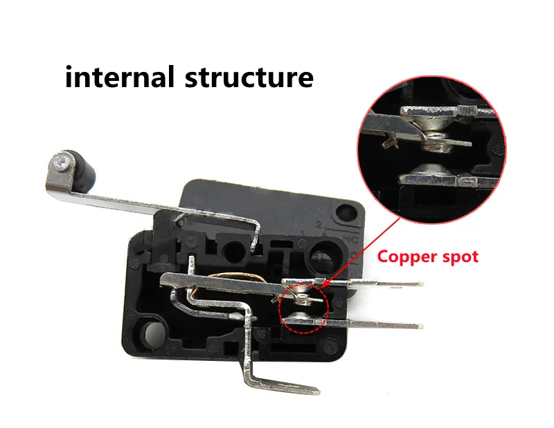 Limit Microswitch 5pcs 5A 250V 125V NO + NC + COM 6.3mm 3 Pins SPDT Micro Switch 28mm 52mm Arc Roller Lever Touch Switch