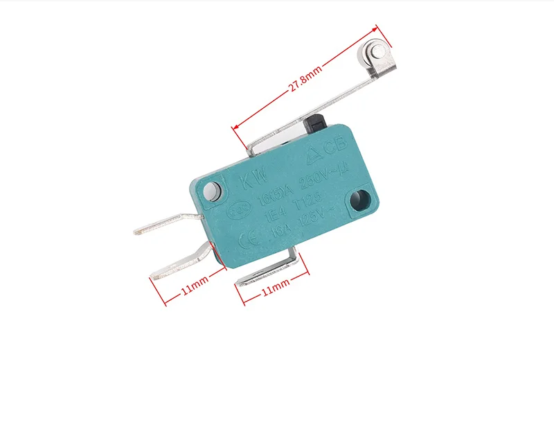 Limit Microswitch 5pcs 5A 250V 125V NO + NC + COM 6.3mm 3 Pins SPDT Micro Switch 28mm 52mm Arc Roller Lever Touch Switch
