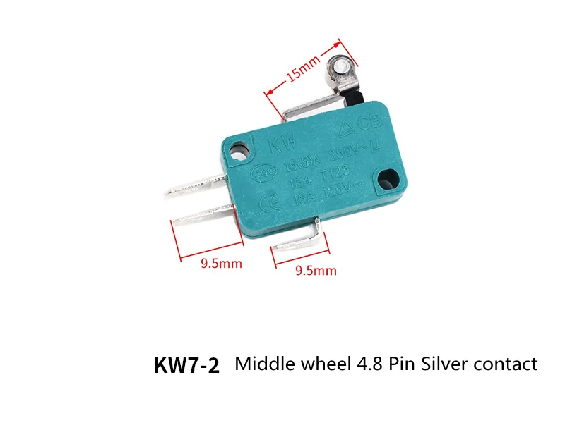 Limit Microswitch 5pcs 5A 250V 125V NO + NC + COM 6.3mm 3 Pins SPDT Micro Switch 28mm 52mm Arc Roller Lever Touch Switch
