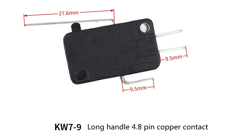 Limit Microswitch 5pcs 5A 250V 125V NO + NC + COM 6.3mm 3 Pins SPDT Micro Switch 28mm 52mm Arc Roller Lever Touch Switch