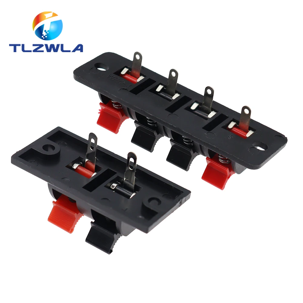 5PCS Plastic 2/4 Positions Connector Terminal Push In Jack Spring Load Audio Speaker Terminals Breadboard Clip