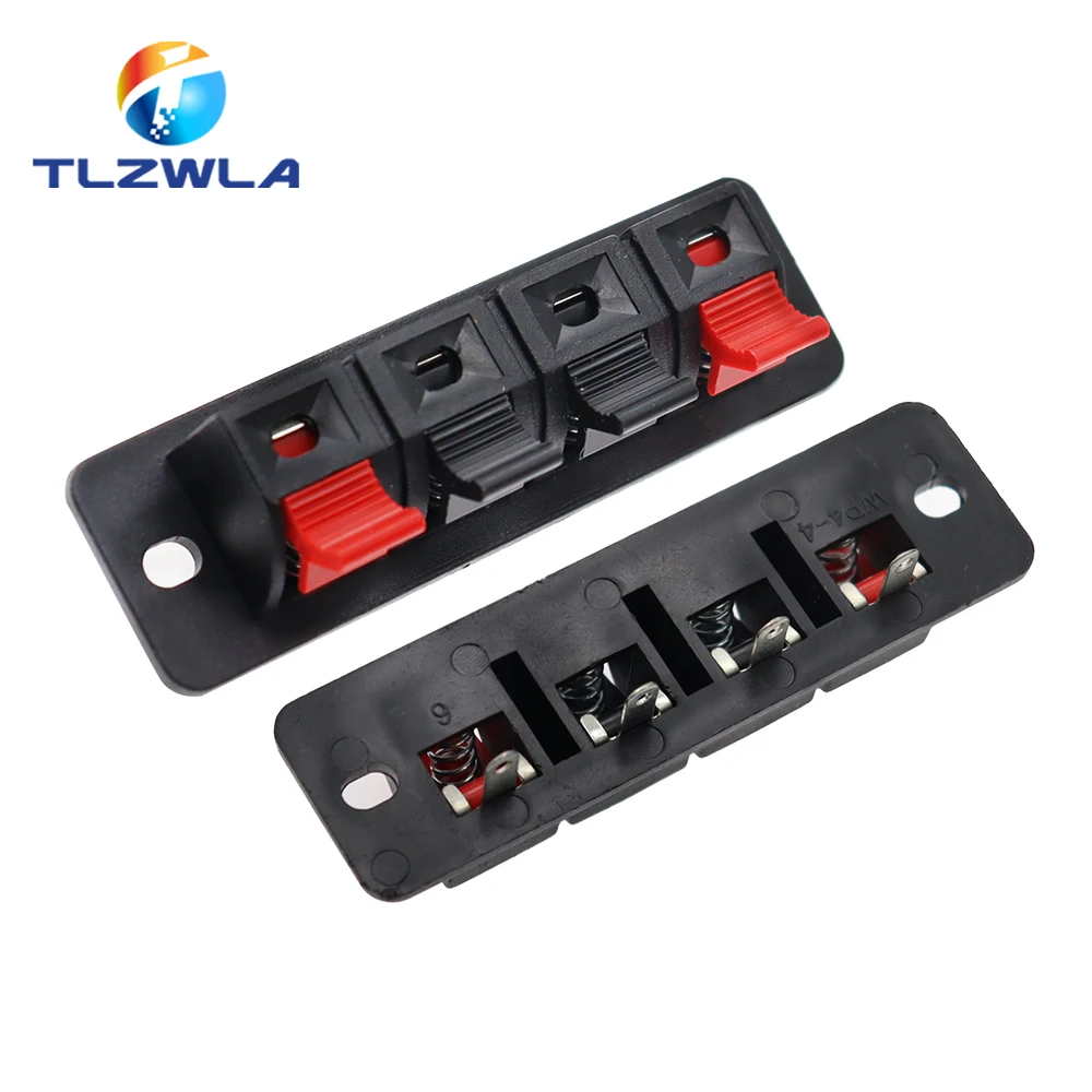 5PCS Plastic 2/4 Positions Connector Terminal Push In Jack Spring Load Audio Speaker Terminals Breadboard Clip