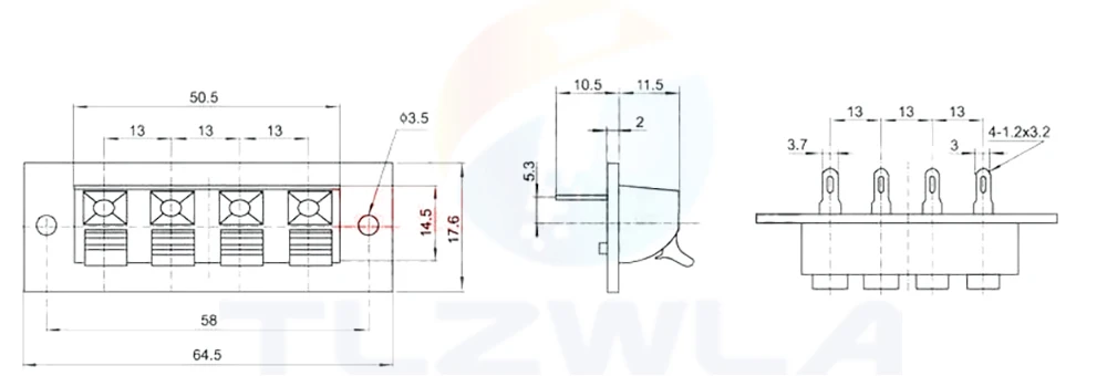 5PCS Plastic 2/4 Positions Connector Terminal Push In Jack Spring Load Audio Speaker Terminals Breadboard Clip