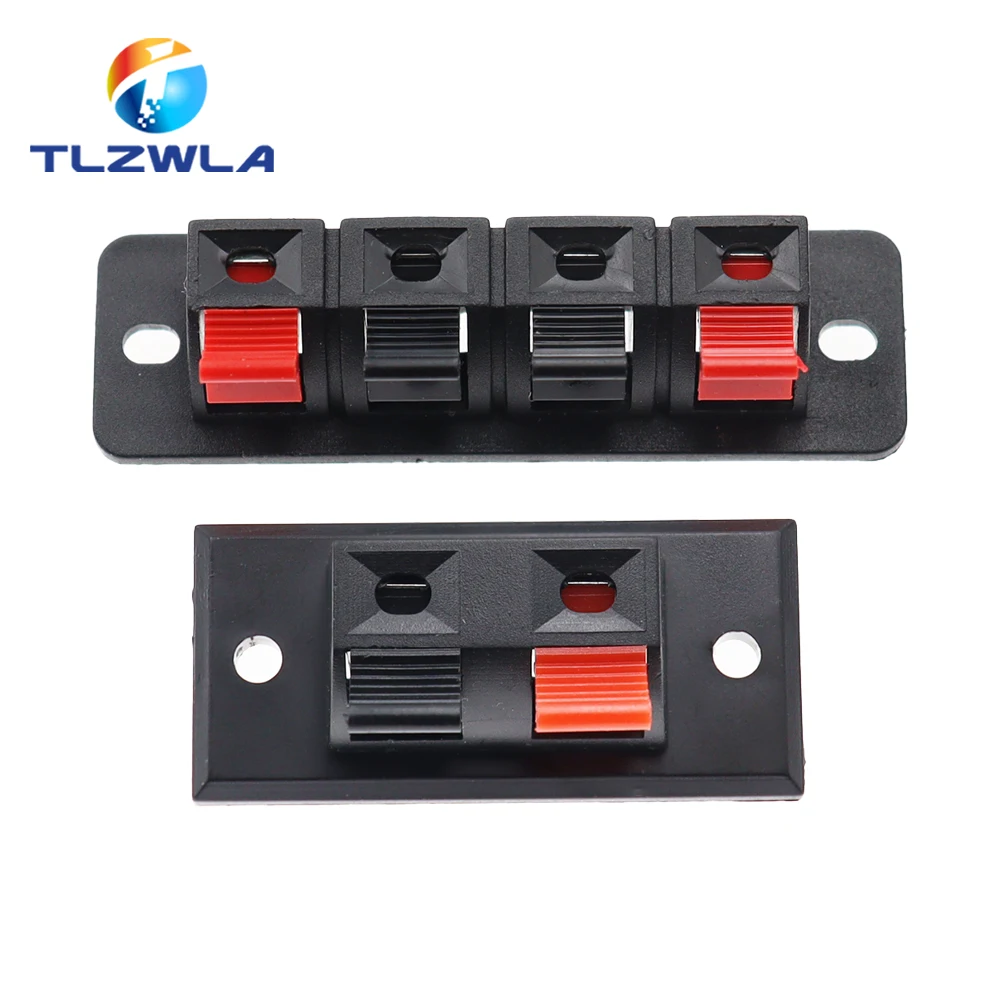 5PCS Plastic 2/4 Positions Connector Terminal Push In Jack Spring Load Audio Speaker Terminals Breadboard Clip