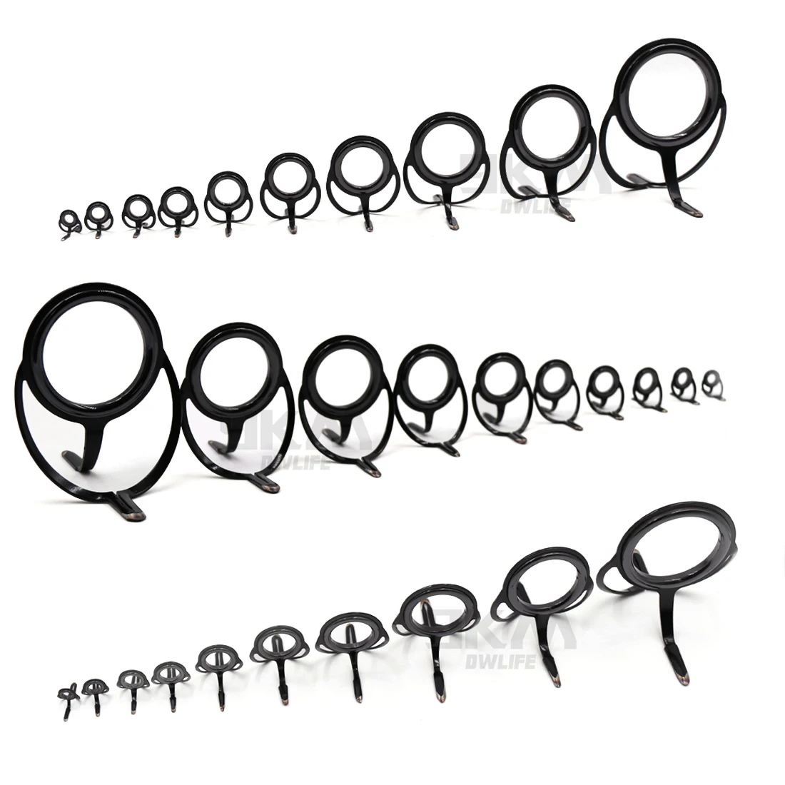 Fishing Rod Repair Kit Spinning Rod Building Components Stainless Steel Casting Fishing Rod Guides Replacement Set Tackle 4~38mm