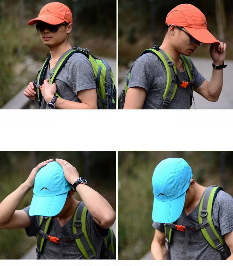 Spring Summer Outdoor Sport Baseball Cap Quick Drying Hat Unisex Waterproof Breathable Cap Foldable Cycling hat Sun Protection