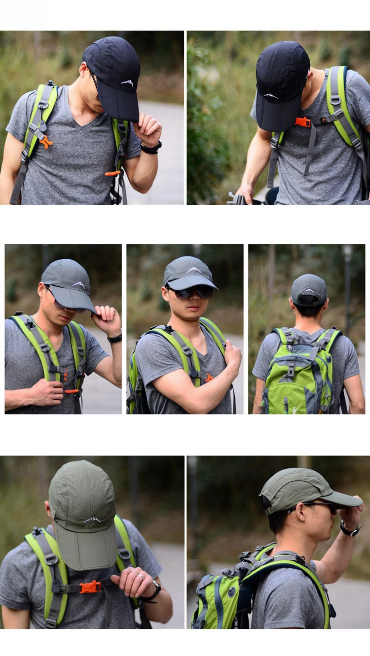 Spring Summer Outdoor Sport Baseball Cap Quick Drying Hat Unisex Waterproof Breathable Cap Foldable Cycling hat Sun Protection