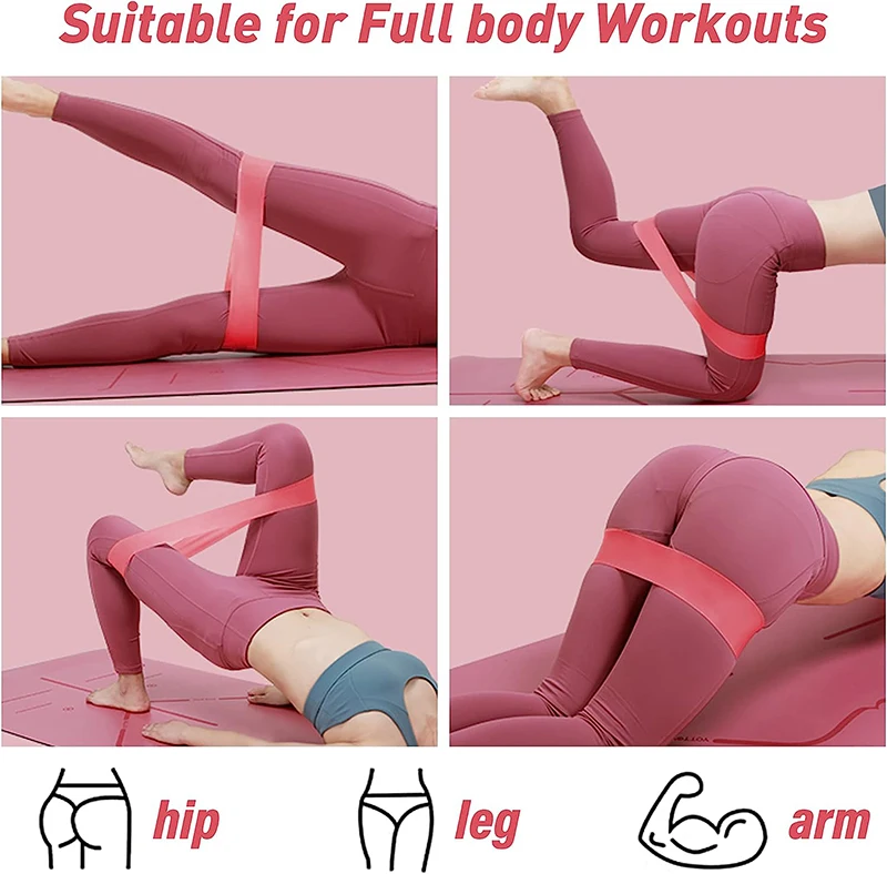 Resistance Loop Exercise Bands 5 Different Resistance Levels Elastic Band Suitable for Arm Leg Stretching and Strength Training
