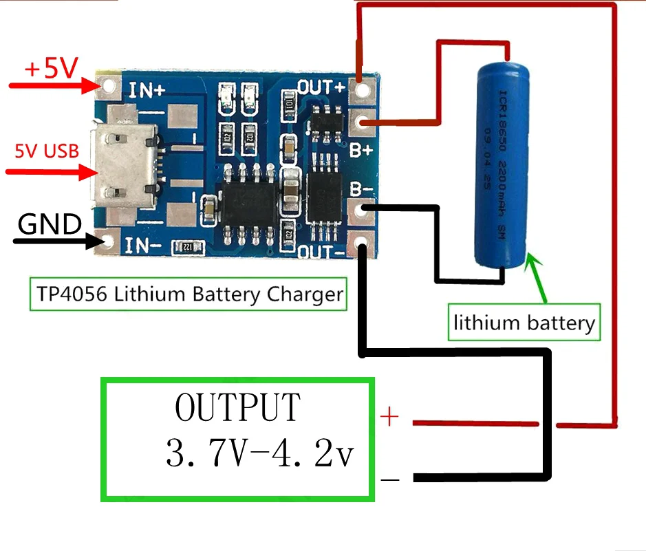 5PCS Type-C/Micro USB 5V 1A 18650 TP4056 Lithium Battery Charger Module Charging Board With Protection Dual Functions Li-ion