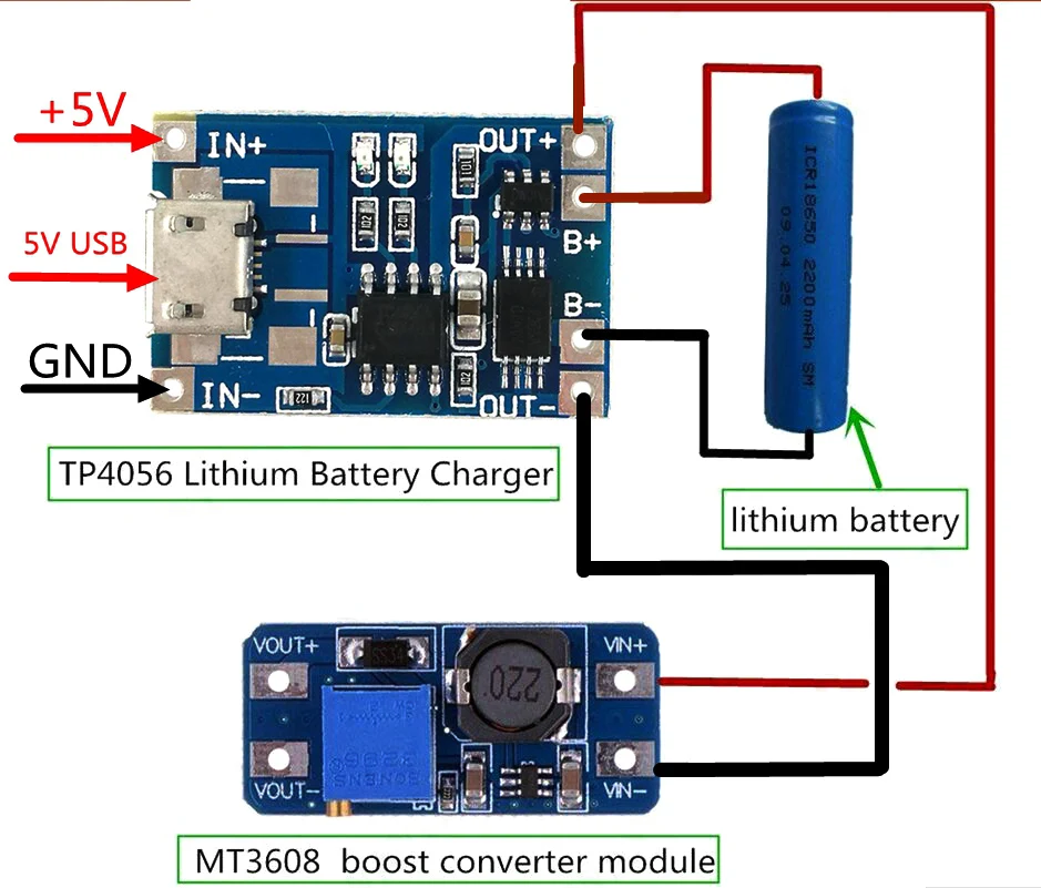 5PCS Type-C/Micro USB 5V 1A 18650 TP4056 Lithium Battery Charger Module Charging Board With Protection Dual Functions Li-ion