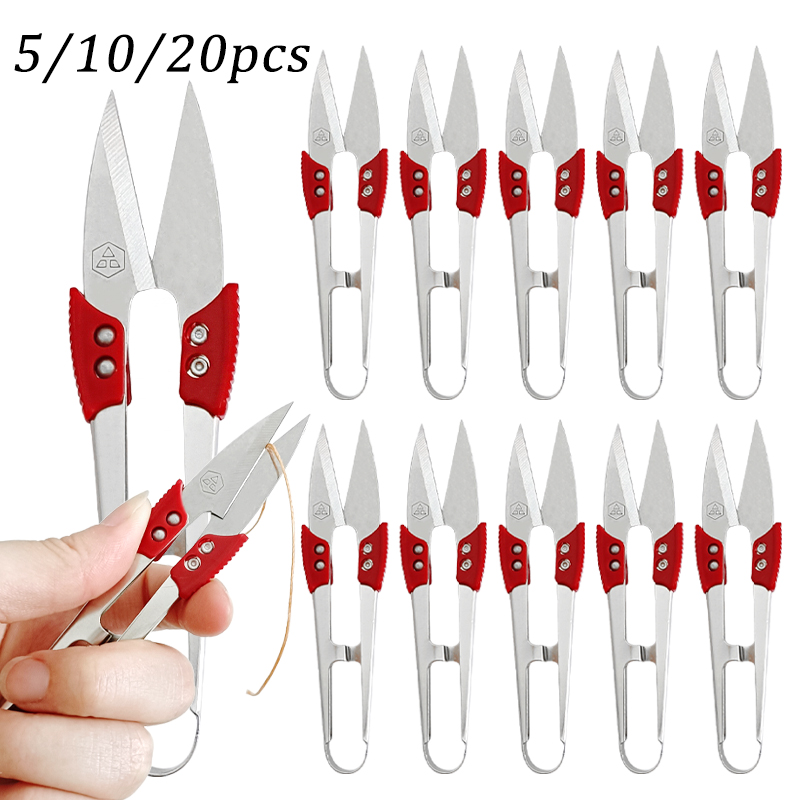 5/10/20pcs U Thread Scissors Stainless Steel Yarn Shears Cutting Sewing Scissors Cross Stitch Scissors Embroidery Shears Costura