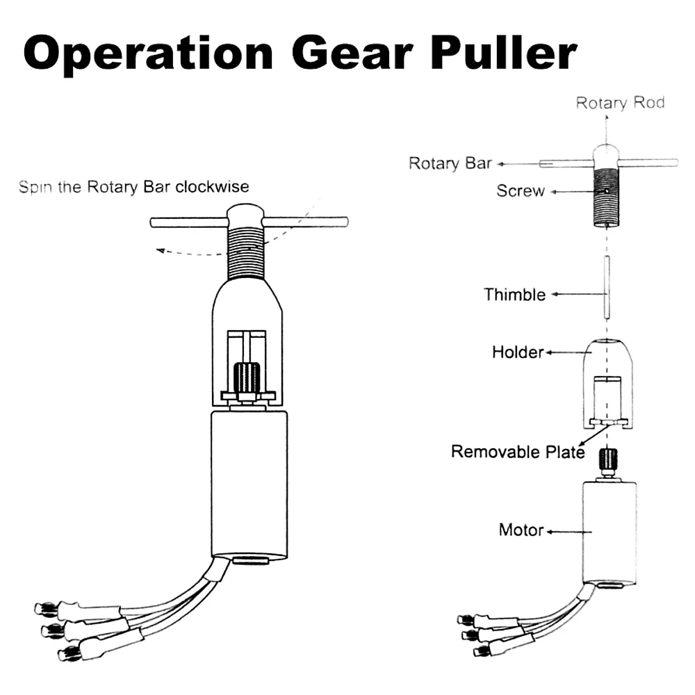 RC Motor Pinion Gear Puller Professional Tool Universal Motor Pinion Gear Puller Remover for Rc Motors Upgrade Part Accessory
