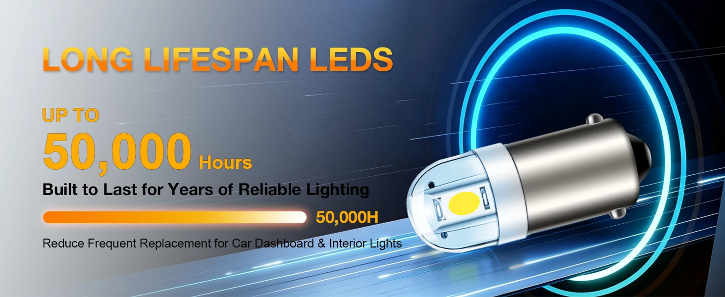 Ruiandsion BA9S LED Bulb T4W 233 Wedge W5W 12V Super Bright Car Motorcycle Instrument Dashboard Indicator Light Reading Lamp