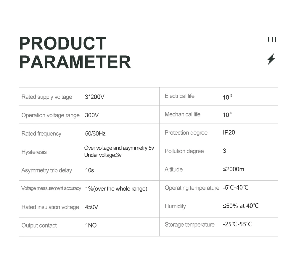 Din Rail 3 Phase Voltage Relay 3P+N Voltmeter Ammeter Over and Under Voltage Monitor Relays Protector Adjust Current Overvoltage